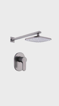 Mezcladora Monoc. Minimalista Canopla Ovalada +Cabeza De Ducha 6023 Sands Bronce Gun Grey - Fratelli Premium