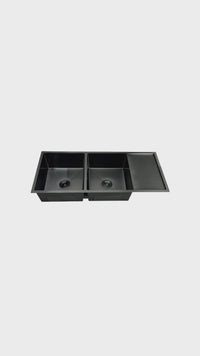 Lavadero P/ Marmol Doble Poza 120X50X23Cm Nano Black Infinity Premium - Fratelli
