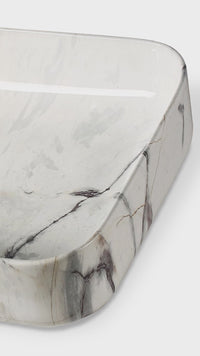 Cuenco Loza (A0008) Mod.Cuadrado Marmoleado Gris 50X40X13.5 Fratelli