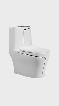 Inodoro One Piece + Tapa Asiento Y Acces. Minimalista Blanco 8285 (69X39X74) Fratelli