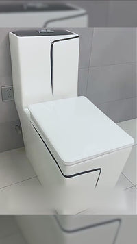 Inodoro One Piece + Tapa Asiento Y Acces. Minimalista Blanco 8295 (68.5X35.5X77.5) Fratelli