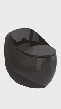 Inodoro One Piece Zeus + Tapa Asiento Y Acces. Ovalado Negro (660X490X630) - Fratelli Premium