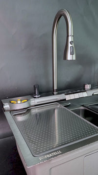 LAVADERO MULTIFUNCIONAL BHI 40030039 DE ACERO INOX.304 BLACK C/MEZCLADORA +FILTRO DE AGUA (5 FUNCIONES) 75X45X23 CM -FRATELLI PREMIUM39
