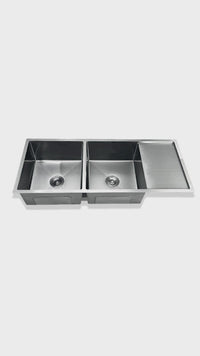 Lavadero Stainless P/Marmol Doble Poza Signature 120X50X23Cm - Fratelli