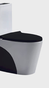 Inodoro One Piece Blanco C/Negro Minimalista 8616 (70X40X78)+ Tapa Asiento y Acces. Fratelli