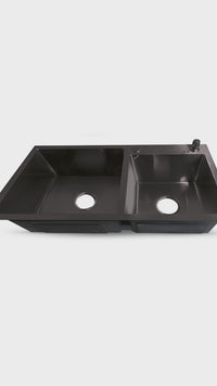 Prm-7843B Lavadero Prime De Acero Inox. Black Doble Poza C/Acces. 78X43X23Cm - Fratelli