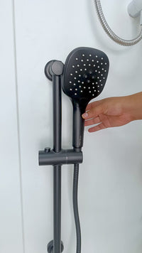 Ducha Telefono Black  Con 3 Funciones S516 Con Barra Regulable Mang. Reforzada 1.80Mt Ss Fratelli