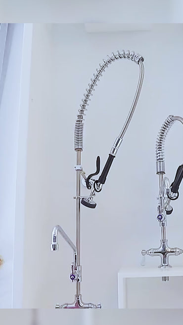 Mezcladora Industrial P/Cocina Cuisine con Rociador de 25 Pul. de altura a la pared Bronce - Fratelli Premium