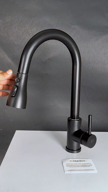 Mezcladora P/Cocina al mueble Acero Inox. 3 funciones CN -Black-Fratelli