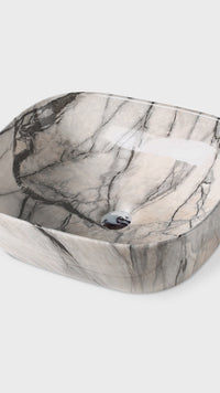 Bowl Loza (A0081) Mod.Cuadrado Marmoleado Beige C/ Negro  50X40X14.5 Fratelli