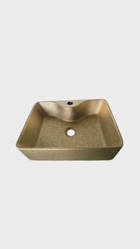 Bowl Loza (526) Mod. Cuadrado Dorado Texturado 48X37X13 - Fratelli