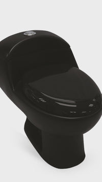 Inodoro One Piece Selene + Tapa Asiento Y Acces. Negro (690X420X620) - Fratelli