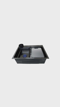 Mvl-6845B Lavadero Multifuncional Marvelous De Acero Inox. Black C/Acces. 68X45X23Cm - Fratelli