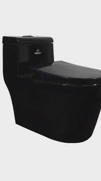 INODORO ONE PIECE + TAPA ASIENTO Y ACCES. MINIMALISTA NEGRO 2395 (755X390X680) FRATELLI PREMIUM