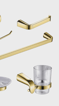 Set P/Baño 6 Pzas 0700-6 Base Circular Gold - Fratelli