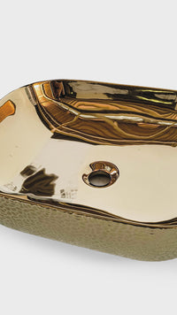 Bowl Loza (151G) Mod.Rectangular Dorado Granito 50X40X14 - Fratelli