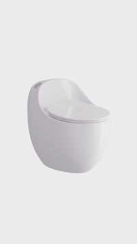 Inodoro One Piece Afrodita + Tapa Asiento Y Acces. Ovalado Blanco  (645X450X615) - Fratelli Premium