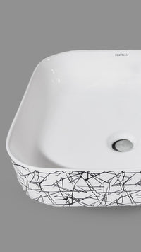 Bowl Loza (150) Mod. Cuadrado Blanco C/Negro 39X39X14 - Fratelli