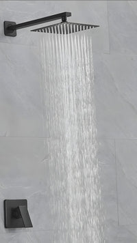 Mezcladora Monoc. Minimalista Canopla Cuadrada + Cabeza De Ducha 6012 Sands Bronce Black - Fratelli Premium