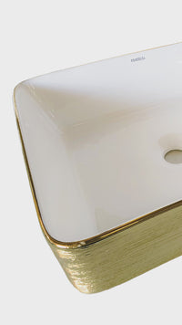 Bowl Loza (027/027D) Mod. Cuadrado Dorado Texturado 48X37X13 - Fratelli